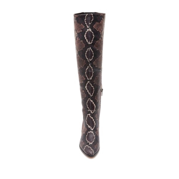 NEW Vince Camuto Nestel Snake Block Knee High Boots BLOCK HEEL MAUVE MULTI NIB - Picture 4 of 13